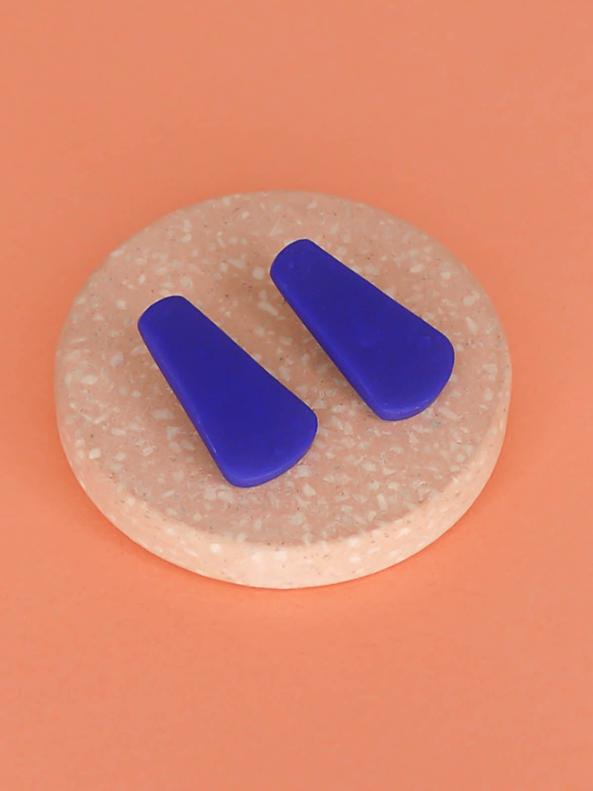 Cobalt blue teardrop stud statement earrings Pomalo