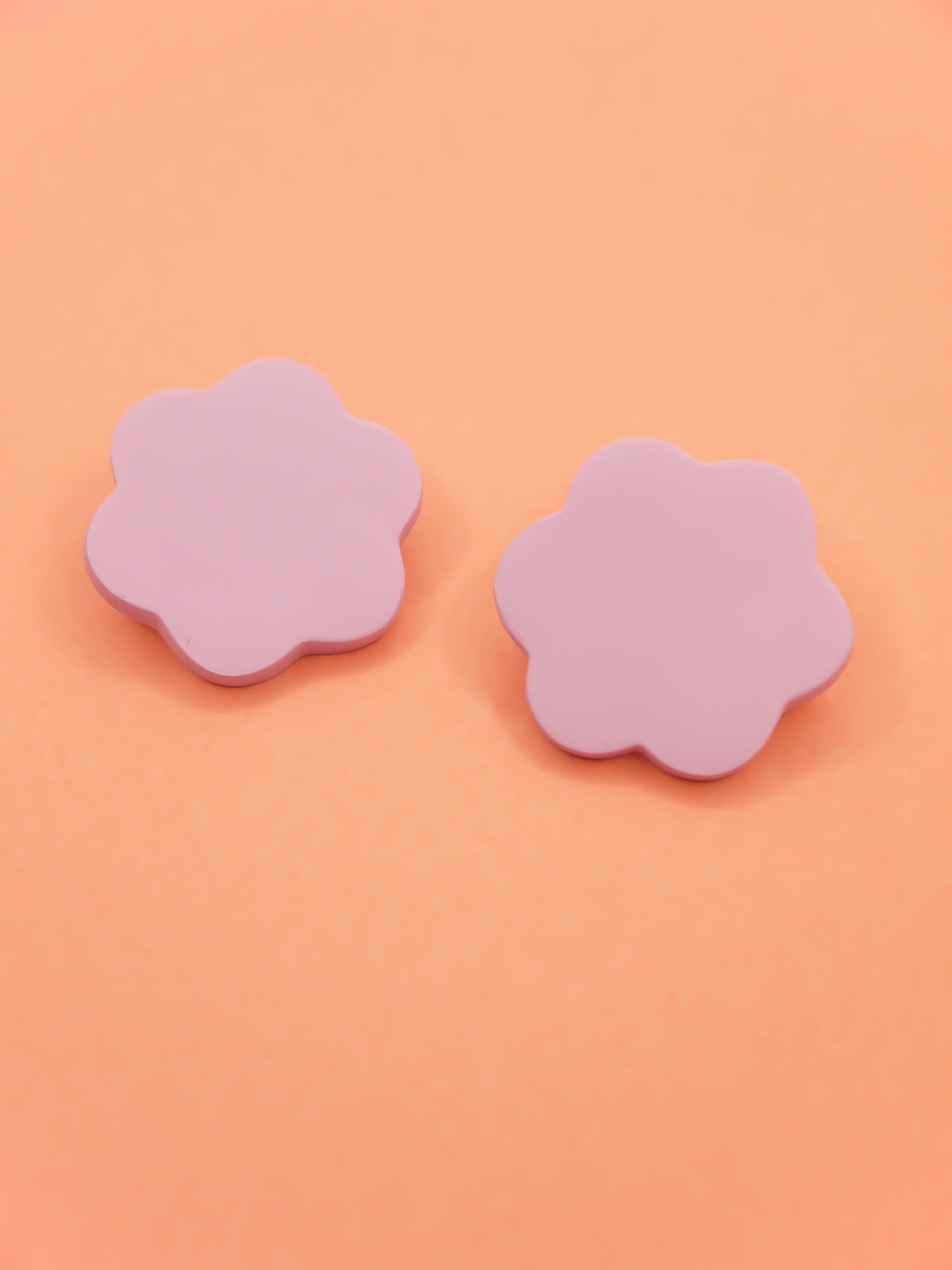 Soft pastel lilac flower stud earrings