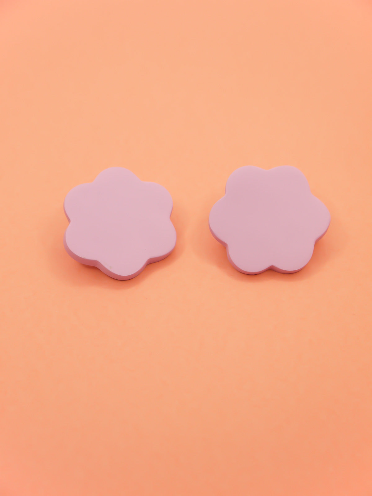 Soft pastel lilac flower stud earrings