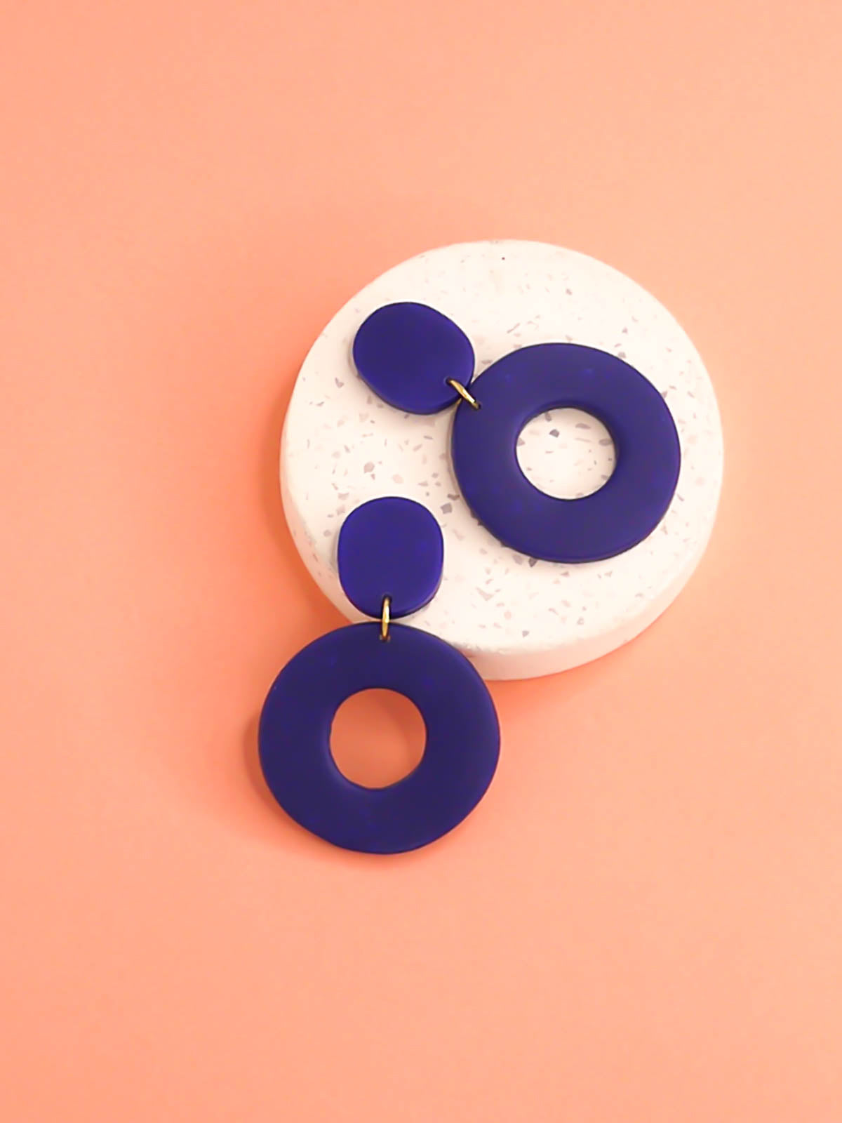 Large cobalt blue hoop statement earrings